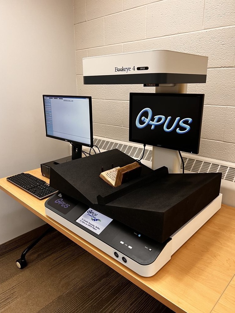 A Bookeye 4 V2 Basic scanner with the Noted Hymnal.