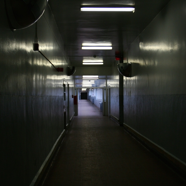 Dark, Fluorescent Lit Hallway