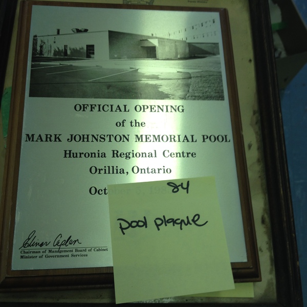 Plaque for Opening of HRC Pool