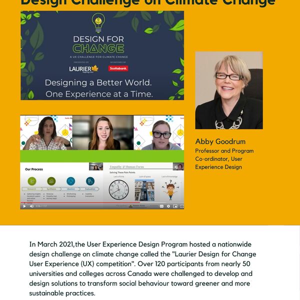 Design Challenge on Climate Change promotional poster for the  Celebrating Laurier Achievements program.