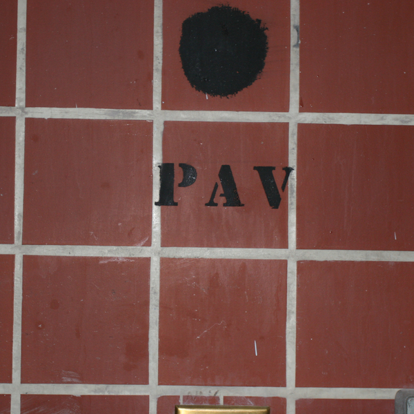 Stencilled Lettering on Quarry Tiled Wall 2